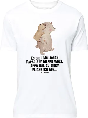 Produktbild von Mr. & Mrs. Panda Größe M T-Shirt Papa Bär - Weiß - Geschenk, Shirt, Tshirt, Geburtstag, Muttertag, Herren, Vatertag, mit Spruch