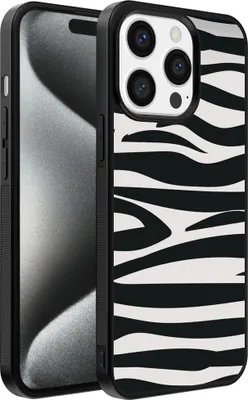 Produktbild von Handyhülle passend für iPhone 15 Pro Max mit Zebradruck - TPU Back Cover Case Zebradesign - Schwarz Weiß