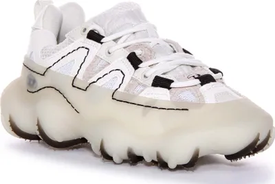 Produktbild von Diesel Damen SPrototype P1 W Utility Layered Mesh Gummi Käfig Leder Mesh Sneaker In Weiß – 5 Großbritannien - 38 EU - 6 US / Weiß