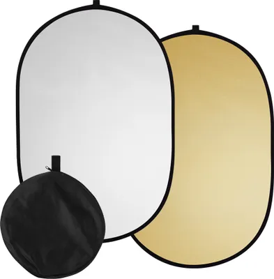 Zdjęcie produktu dla 60 * 90 cm / 24 * 35 cali Reflektor światła fotograficznego 2 w 1 (srebrny, złoty) Składany przenośny do fotografii studyjnej w plenerze z torbą do przenoszenia