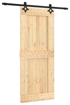 Produktbild von vidaXL Schiebetür Natürlich und Schwarz 85 x 210 cm Massivkiefer