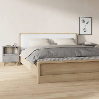 Image de vidaXL Tables de nuit 2 pcs. Gris béton 40x35x50 cm