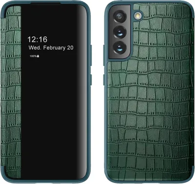 Produktbild von König Design Hülle kompatibel mit Samsung Galaxy S22 Plus 5G Kunstleder Handyhülle - Handy Case Grün
