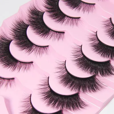 Image de Cils artificiels, 7 paires, effet 3D, imitation vison, réutilisables, aspect naturel