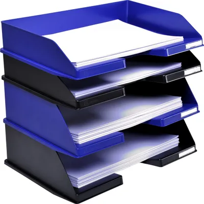 Produktbild von Exacompta 4x Briefablage Combo Maxi, A4+ Querformat, Office, Nachtblau, 112104D