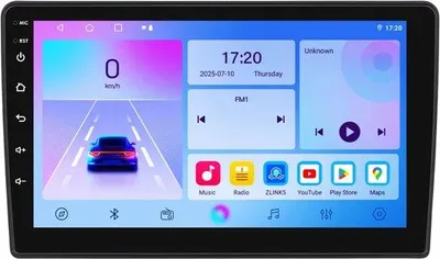 Zdjęcie produktu dla Radio samochodowe z Bluetooth i CarPlay do Forda Fiesta (1995–2001), kompatybilne z Apple i Android, system stereo, system nawigacyjny, 2 GB pamięci RAM, 32 GB pamięci wewnętrznej