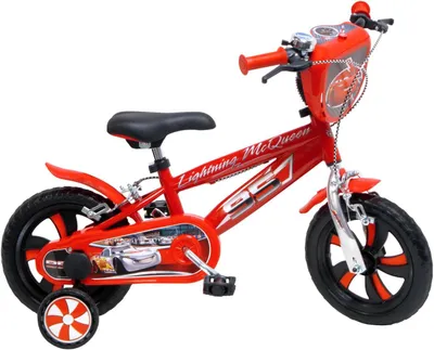 Immagine prodotto di CARS 12, bicicletta per bambini, bici bambino, adatta a bambini tra i 3 e i 5 anni, per altezza tra 85 e 105 cm, con borraccia e scudo frontale