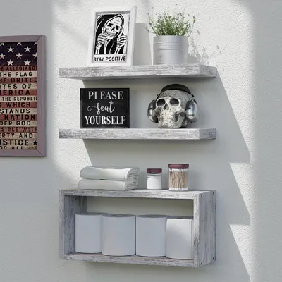 Produktbild von Set aus 3 schwebenden Regalen zur Wandmontage