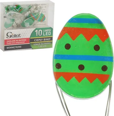 Zdjęcie produktu dla Jajka Girlanda Świetlna Lampki 10Led Wielkanoc Zielone