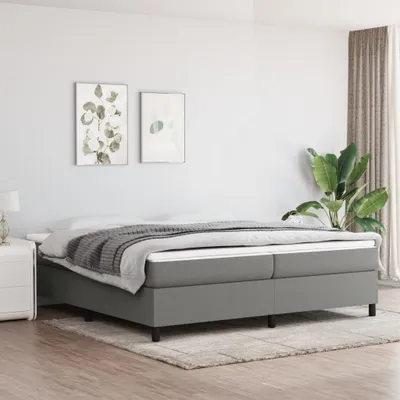 Productafbeelding van Maison Exclusive - Bedframe met boxspring, donkergrijs, 200 x 200 cm, textiel