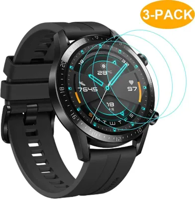 Zdjęcie produktu dla folia ze szkła hartowanego 3X do osłony ekranu Huawei Watch GT 2 46 mm 9H