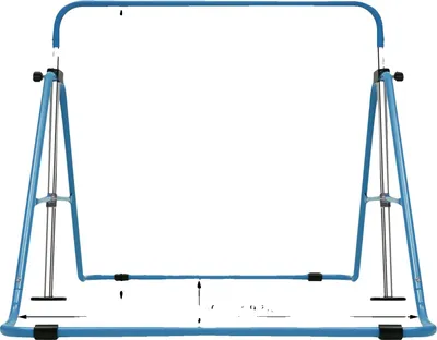 Image de Barre de gymnastique, réglable en hauteur, design pliable, bleu