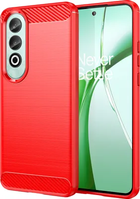 Produktbild von Hülle für OnePlus Nord CE4 Carbon-Faser Weich TPU Silikon Stoßfest Handyhülle Rot