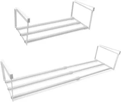 Imagen del producto de Organizador colgante para zapatos, ajustable de 40 a 70 cm, color blanco, para armario