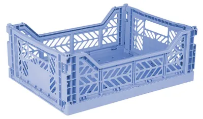 Faltbox aus Kunststoff, stapelbar, babyblau, Midi (40x30x14 cm)