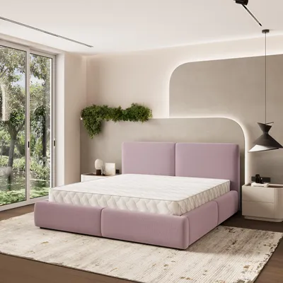 Produktbild von Masseno Polsterbett FELURO 160x200 cm, Polsterbett mit Bettkästen -Rosa, SORO 61