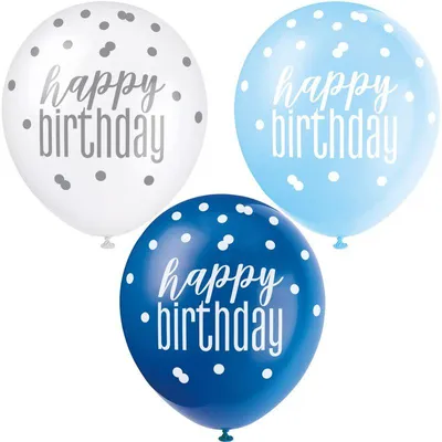 Produktbild von 6 Blue Dots Birthday Luftballons 30cm