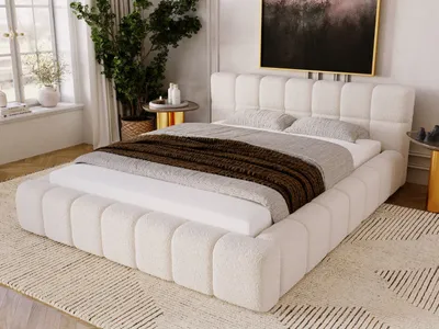 Produktbild von GrainGold Polsterbett Alicante 160x200 cm - Bett 160x200, Polsterbett mit Bettkasten und Lattenrost - Beige (Anthology 01)