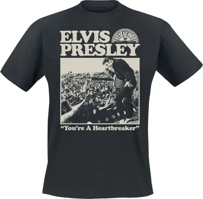 Produktbild von Presley, Elvis T-Shirt Herren Heartbreaker schwarz XL