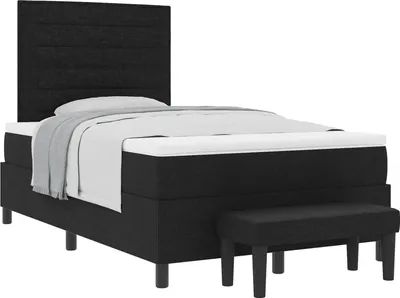 Obrázok produktu pre Posteľ s pružinovým rámom Čierna 120 x 200 cm látka