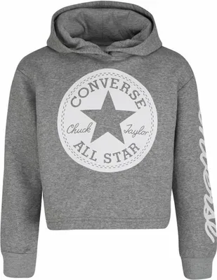 Produktbild von Uni Sweater mit Kapuze Converse Chuck Patch Crop G Dunkelgrau - 8-10 Jahre
