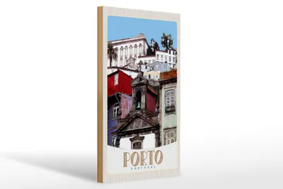 Produktbild von Holzschild Reise 20x30cm Porto Portugal Stadt Europa Urlaub