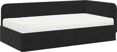 Obrázek produktu pro vidaXL Rohový rám postele černý 90 x 200 cm samet