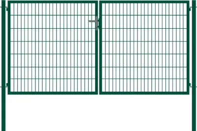 Produktbild von Rohrrahmentor Basic 2-flügelig - Ausführung: grün beschichtet, Höhe: 143 cm, Durchgangslichte: ca. 283 cm