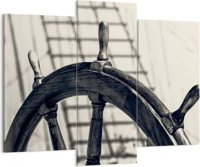 Produktbild von Bild auf Leinwand - Leinwandbild - Rad Boot Schiff Reise - 130x100cm - Wand Bild - Wanddeko - Leinwanddruck - Bilder - Kunstdruck - Wanddekoration - Leinwand bilder - Wandkunst - CB130x100-2892