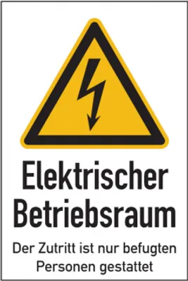 Produktbild von Dreifke® Warnschild, Kombischild, Elektrischer Betriebsraum | Folie selbstkle...