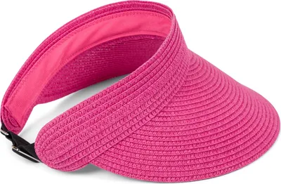 Produktbild von styleBREAKER Papierstroh Visor Cap einfarbig | Sonnenvisier mit elastischem Band und Hakenverschluss | Luftige Schildkappe als Sonnenhut für Damen