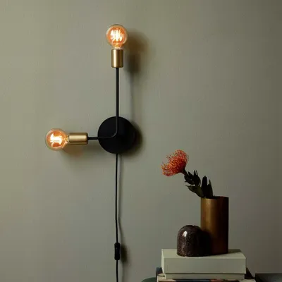 Image de Josefine Applique Lampe de lecture Ø 4,2 cm Noir / laiton