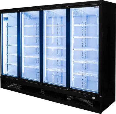Zdjęcie produktu dla Witryna chłodnicza przeszklona z oświetleniem LED czterodrzwiowa Mega-M DIEGO i250 251x71x200 cm 2248L