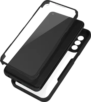 Image de Housse Oppo A54 / A74 5G, dos transparent + bumper en silicone - Noir