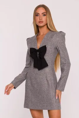 Productafbeelding van Made of Emotion, dames mini-jurk, model Hahnelos, kleur grijs, maat S