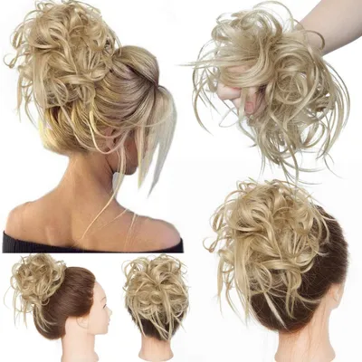 Produktbild von Haarteil Dutt mit Haaren Synthetik Aschblond für Hochsteckfrisuren