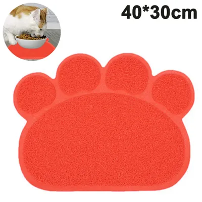 Produktbild von Napfunterlage,Hund,Katzen,Wasserdicht,rutschfeste,Futtermatten,Pfote,Geformte,Matte,Silikon,Fressnapf,Unterlage,für,Futternäpfe,Wassernapf,,40,x,30cm