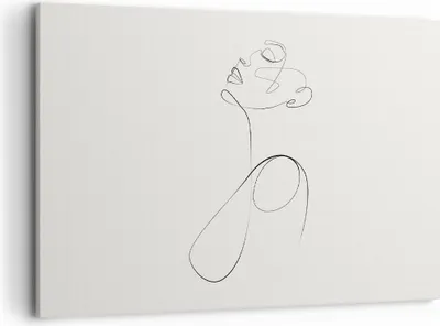 Produktbild von Bild auf Leinwand - Leinwandbild - Einteilig - Linie Linie Frau - 100x70cm - Wand Bild - Wanddeko - Wandbilder - Leinwanddruck - Bilder - Wanddekoration - Leinwand bilder - Wandbild - AA100x70-5112