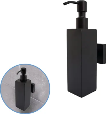 Produktbild von Sanics Seal Seifenspender Wandmontage 200 ml - Handseifenspender - Seifenpumpe - Seifenspender - Hängender Seifenspender - Edelstahl Schwarz