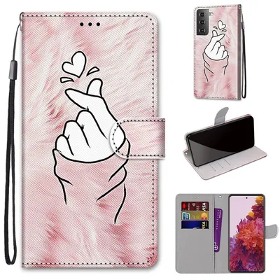 Produktbild von König Design Hülle kompatibel mit Samsung Galaxy S21 Kunstleder Handyhülle - Handy Case Rosa