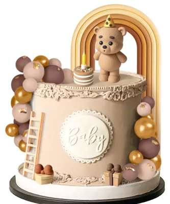 Immagine prodotto di Set di decorazioni per torta a tema orsetto, ideale per compleanni e battesimi