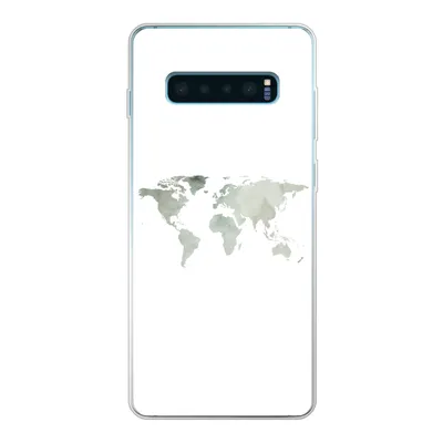 Produktbild von MuchoWow® Handyhülle Schutzhülle Hülle für Samsung Galaxy S10 Plus Weltkarte - Grün - Grau Silikon Softcase Handy Hülle - Schutzhülle