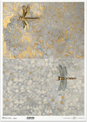 Produktbild von Reispapier Decoupage Bastelpapier für Decoupage A3 ITD-1251L-Libellen