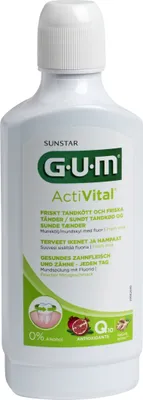 Produktbild von GUM ActiVital Mundspülung 500ml alkoholfrei mit Fluorid Minzgeschmack