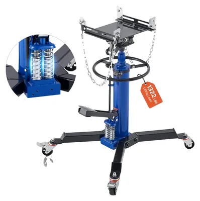 Produktbild von VEVOR Hydraulischer Getriebeheber, 750 kg / 0,75 Tonnen Hebekapazität Teleskopischer Getriebeheber mit Fußpedal, 360° schwenkbare Räder, 88-176 cm Hubhöhe, Hebezeug für Garage/Werkstatt, Doppelkolben, 1322 lbs