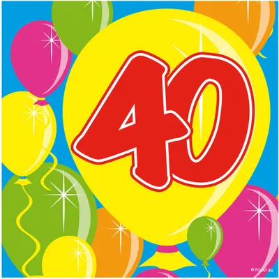 Produktbild von 40. Geburtstag Servietten mit Ballons Motiv 25x25 cm - 20 Stück
