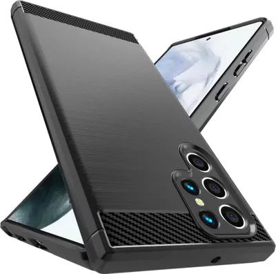 Obrázok produktu pre Kryt pre Samsung Galaxy S22 Ultra silikónové ochranné puzdro na mobilný telefón Bumper black carbon look