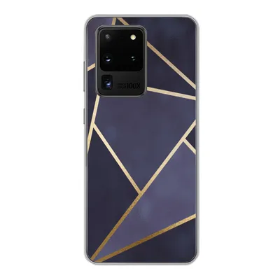 Produktbild von MuchoWow® Handyhülle Schutzhülle Hülle für Samsung Galaxy S20 Ultra Marmor - Blau - Collage Silikon Softcase Handy Hülle - Karteninhaber