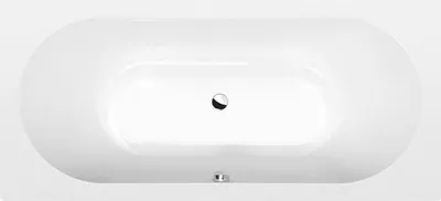 A top-down view of a white bathtub.