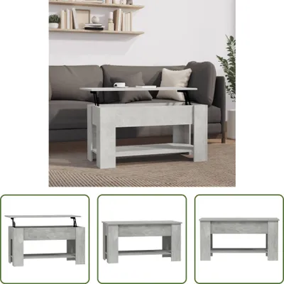 Obrázok produktu pre The Living Store konferenčný stolík betónová sivá 101x49x52 cm materiál na báze dreva